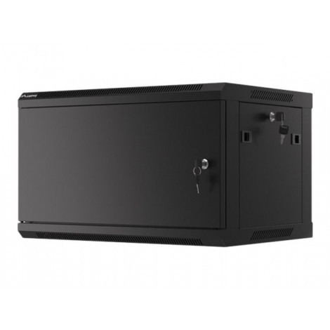 Lanberg Rack cabinet 19" wall-mount 6U/600x450 for self-assembly with metal door (flat pack), black | Lanberg