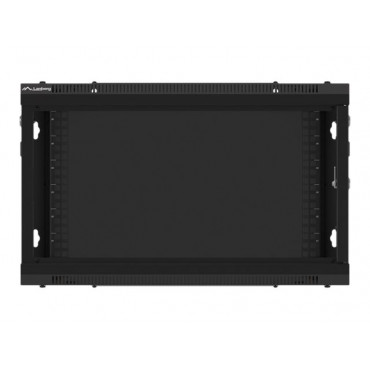Lanberg Rack cabinet 19" wall-mount 6U/600x450 for self-assembly with metal door (flat pack), black | Lanberg