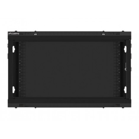 Lanberg Rack cabinet 19" wall-mount 6U/600x450 for self-assembly with metal door (flat pack), black | Lanberg