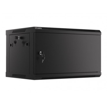 Lanberg Rack cabinet 19" wall-mount 6U/600x450 for self-assembly with metal door (flat pack), black | Lanberg