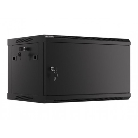 Lanberg Rack cabinet 19" wall-mount 6U/600x450 for self-assembly with metal door (flat pack), black | Lanberg