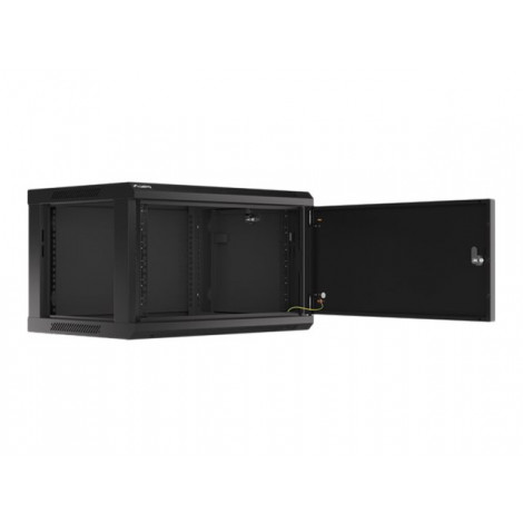 Lanberg Rack cabinet 19" wall-mount 6U/600x450 for self-assembly with metal door (flat pack), black | Lanberg