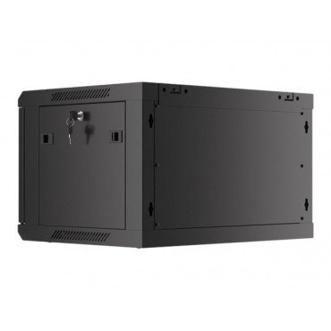 Lanberg Rack cabinet 19" wall-mount 6U/600x450 for self-assembly with metal door (flat pack), black | Lanberg