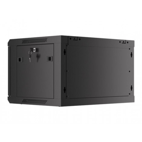 Lanberg Rack cabinet 19" wall-mount 6U/600x450 for self-assembly with metal door (flat pack), black | Lanberg