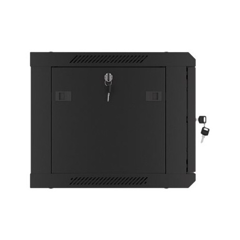 Lanberg Rack cabinet 19" wall-mount 6U/600x450 for self-assembly with metal door (flat pack), black | Lanberg