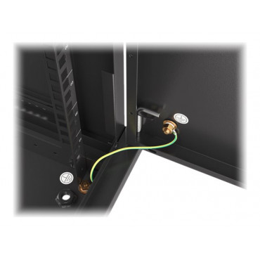 Lanberg Rack cabinet 19" wall-mount 6U/600x450 for self-assembly with metal door (flat pack), black | Lanberg