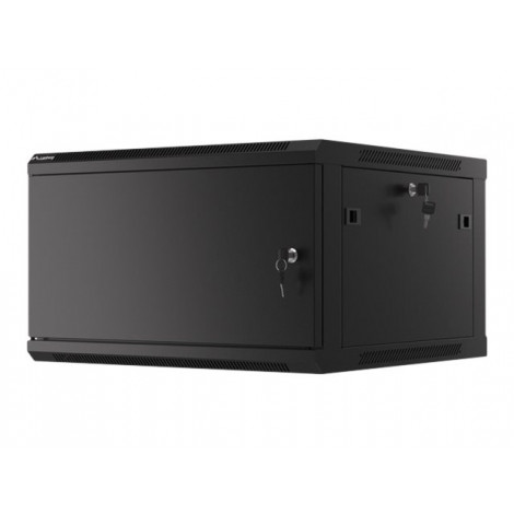 Lanberg Rack cabinet 19" wall-mount 6U/600x600 for self-assembly with metal door (flat pack), black | Lanberg