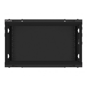 Lanberg Rack cabinet 19" wall-mount 6U/600x600 for self-assembly with metal door (flat pack), black | Lanberg