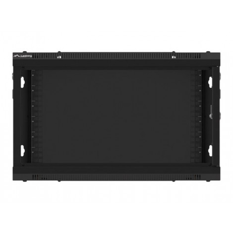 Lanberg Rack cabinet 19" wall-mount 6U/600x600 for self-assembly with metal door (flat pack), black | Lanberg