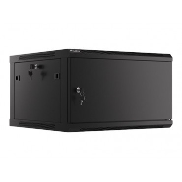 Lanberg Rack cabinet 19" wall-mount 6U/600x600 for self-assembly with metal door (flat pack), black | Lanberg