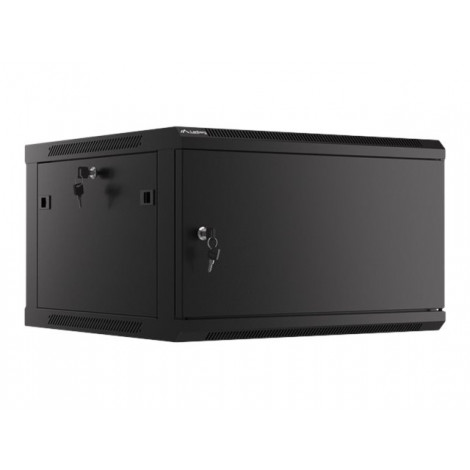 Lanberg Rack cabinet 19" wall-mount 6U/600x600 for self-assembly with metal door (flat pack), black | Lanberg
