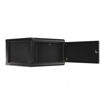Lanberg Rack cabinet 19" wall-mount 6U/600x600 for self-assembly with metal door (flat pack), black | Lanberg
