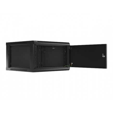 Lanberg Rack cabinet 19" wall-mount 6U/600x600 for self-assembly with metal door (flat pack), black | Lanberg