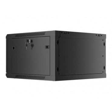 Lanberg Rack cabinet 19" wall-mount 6U/600x600 for self-assembly with metal door (flat pack), black | Lanberg