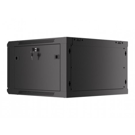 Lanberg Rack cabinet 19" wall-mount 6U/600x600 for self-assembly with metal door (flat pack), black | Lanberg