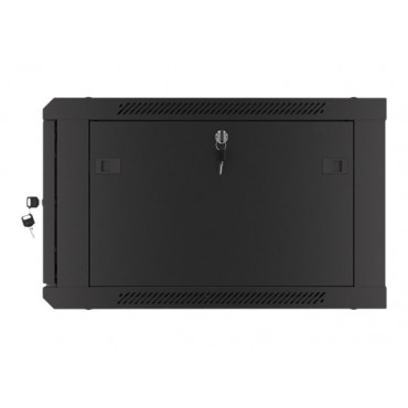Lanberg Rack cabinet 19" wall-mount 6U/600x600 for self-assembly with metal door (flat pack), black | Lanberg