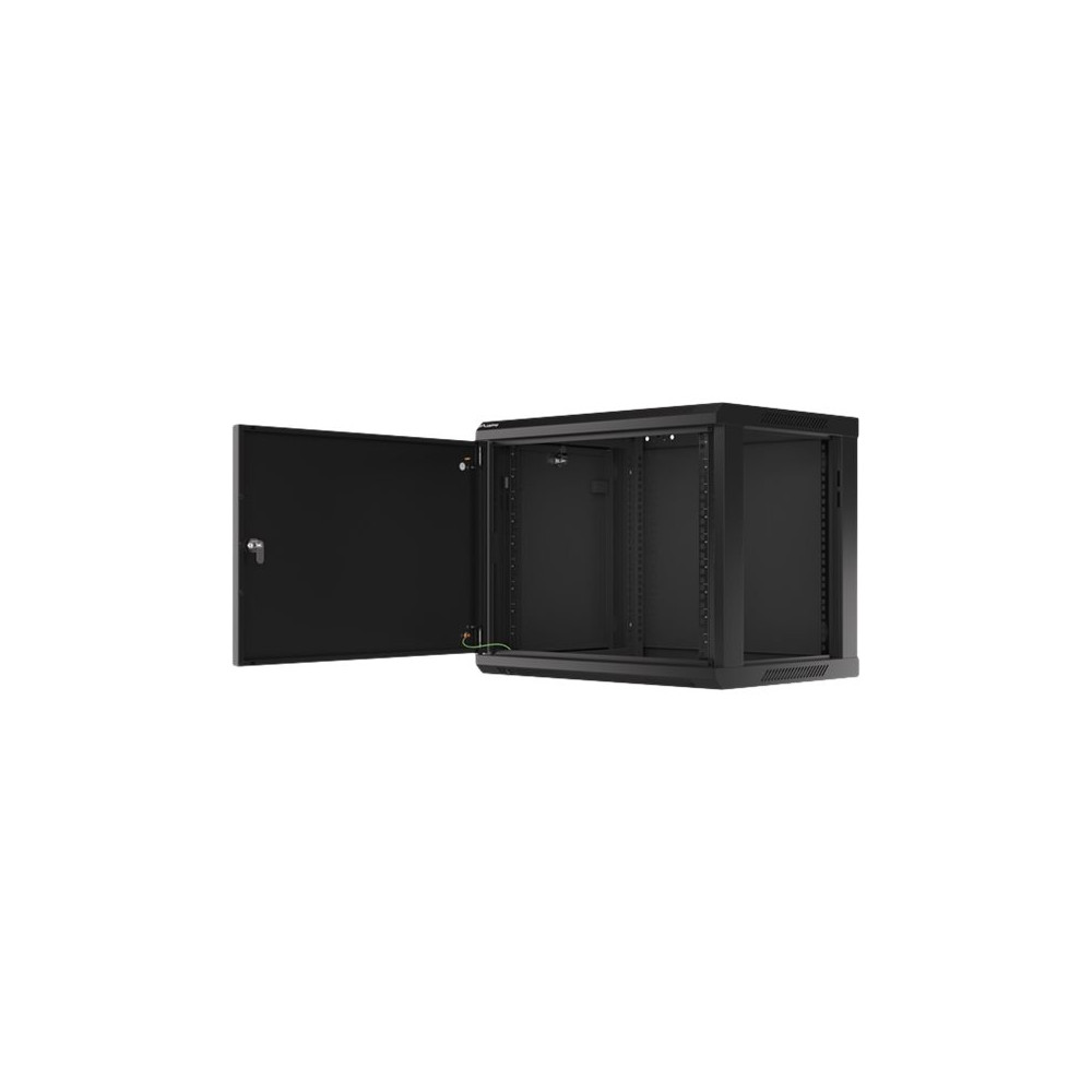 Lanberg Rack cabinet 19" wall-mount 9U/600x450 for self-assembly with metal door (flat pack), black | Lanberg