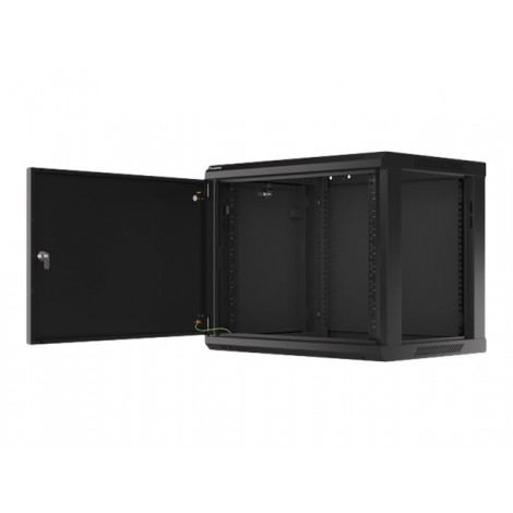 Lanberg Rack cabinet 19" wall-mount 9U/600x450 for self-assembly with metal door (flat pack), black | Lanberg