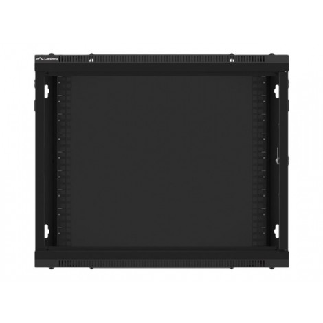 Lanberg Rack cabinet 19" wall-mount 9U/600x450 for self-assembly with metal door (flat pack), black | Lanberg