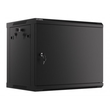 Lanberg Rack cabinet 19" wall-mount 9U/600x450 for self-assembly with metal door (flat pack), black | Lanberg