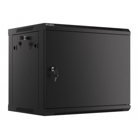 Lanberg Rack cabinet 19" wall-mount 9U/600x450 for self-assembly with metal door (flat pack), black | Lanberg