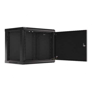 Lanberg Rack cabinet 19" wall-mount 9U/600x450 for self-assembly with metal door (flat pack), black | Lanberg