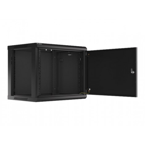 Lanberg Rack cabinet 19" wall-mount 9U/600x450 for self-assembly with metal door (flat pack), black | Lanberg