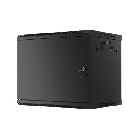 Lanberg Rack cabinet 19" wall-mount 9U/600x450 for self-assembly with metal door (flat pack), black | Lanberg