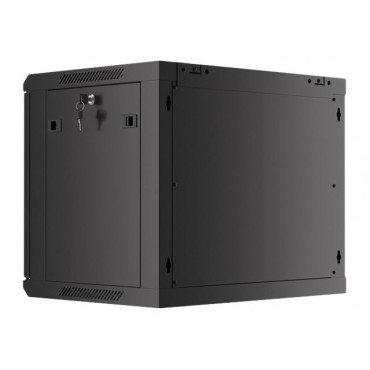 Lanberg Rack cabinet 19" wall-mount 9U/600x450 for self-assembly with metal door (flat pack), black | Lanberg