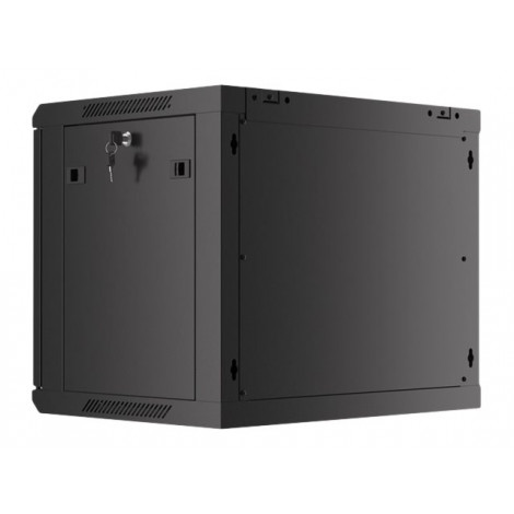 Lanberg Rack cabinet 19" wall-mount 9U/600x450 for self-assembly with metal door (flat pack), black | Lanberg