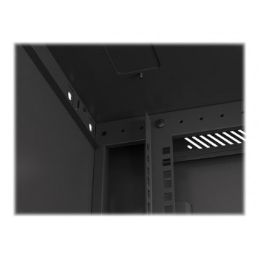 Lanberg Rack cabinet 19" wall-mount 9U/600x450 for self-assembly with metal door (flat pack), black | Lanberg