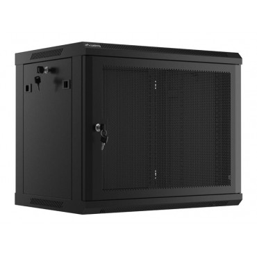 Lanberg Rack cabinet 19" wall-mount 9U/600x450 with perforated door (flat pack), black | Lanberg