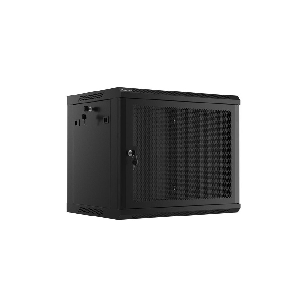 Lanberg Rack cabinet 19" wall-mount 9U/600x450 with perforated door (flat pack), black | Lanberg