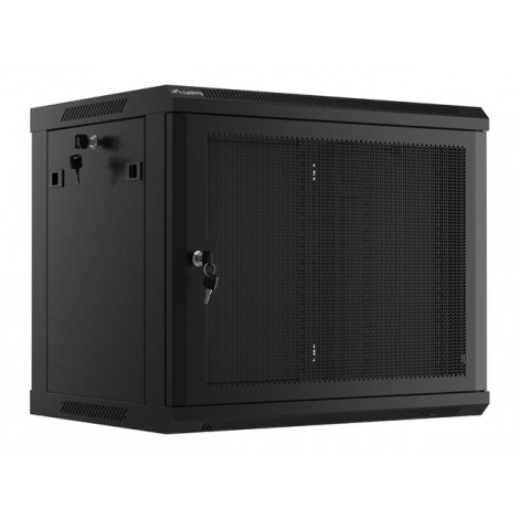 Lanberg Rack cabinet 19" wall-mount 9U/600x450 with perforated door (flat pack), black | Lanberg