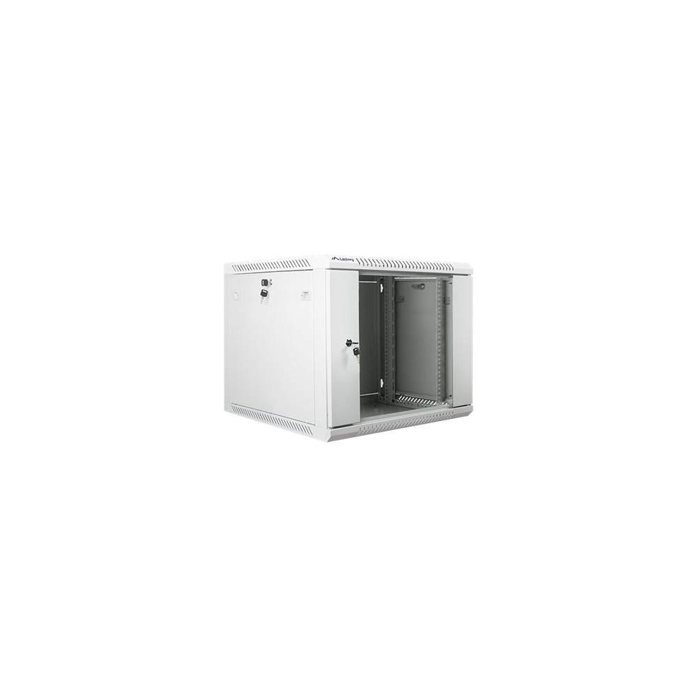 Lanberg Rack cabinet 19" wall-mount 9U/600x600 (flat pack) with glass door V2, grey | Lanberg