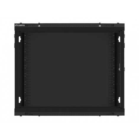 Lanberg Rack cabinet 19" wall-mount 9U/600x600 (flat pack) for self-assembly with metal door, black | Lanberg
