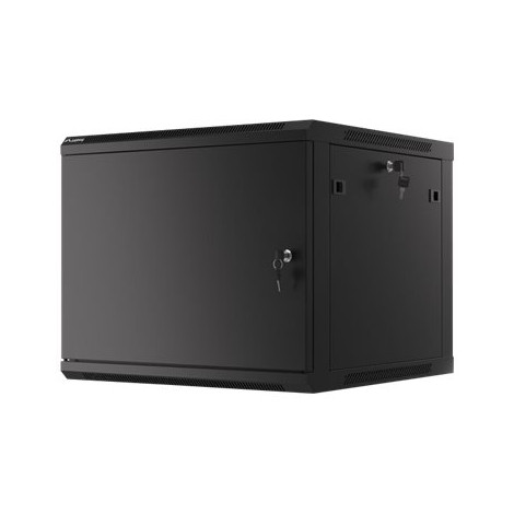 Lanberg Rack cabinet 19" wall-mount 9U/600x600 (flat pack) for self-assembly with metal door, black | Lanberg
