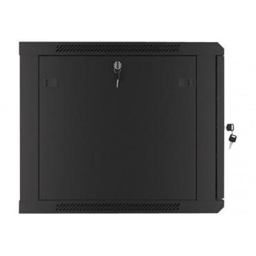 Lanberg Rack cabinet 19" wall-mount 9U/600x600 (flat pack) for self-assembly with metal door, black | Lanberg
