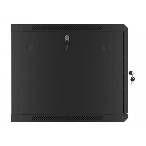 Lanberg Rack cabinet 19" wall-mount 9U/600x600 (flat pack) for self-assembly with metal door, black | Lanberg