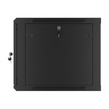 Lanberg Rack cabinet 19" wall-mount 9U/600x600 (flat pack) for self-assembly with metal door, black | Lanberg