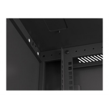 Lanberg Rack cabinet 19" wall-mount 9U/600x600 (flat pack) for self-assembly with metal door, black | Lanberg