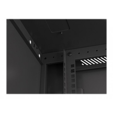 Lanberg Rack cabinet 19" wall-mount 9U/600x600 (flat pack) for self-assembly with metal door, black | Lanberg