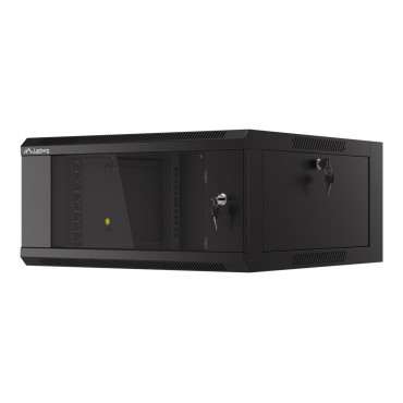 Lanberg Rack cabinet 19" wall-mounted 4U 600 fast assembly (flat pack), black | Lanberg