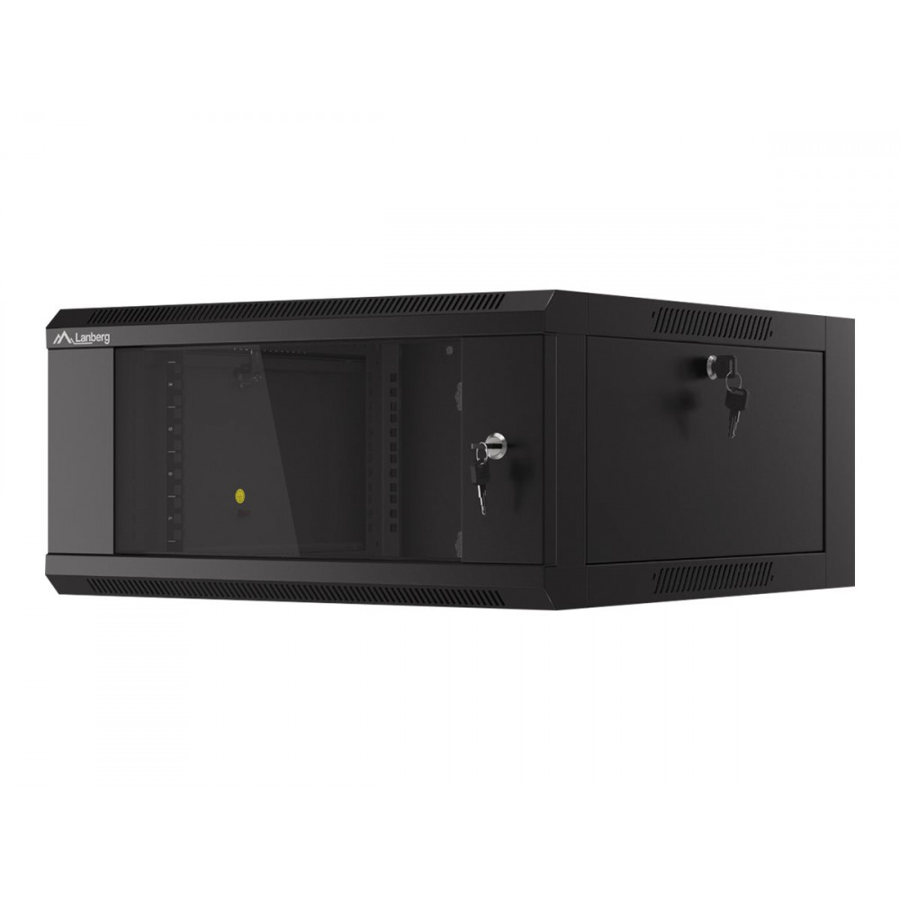 Lanberg Rack cabinet 19" wall-mounted 4U 600 fast assembly (flat pack), black | Lanberg