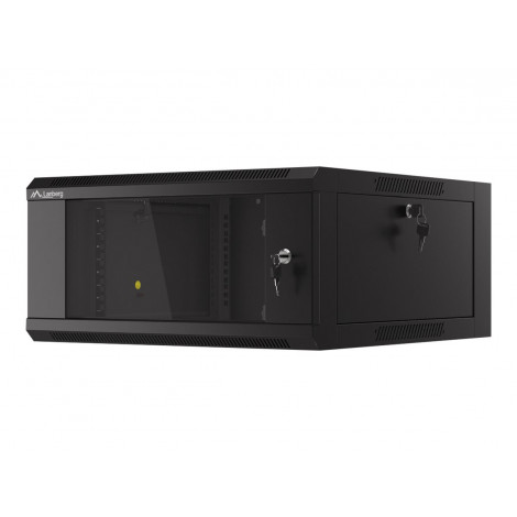 Lanberg Rack cabinet 19" wall-mounted 4U 600 fast assembly (flat pack), black | Lanberg