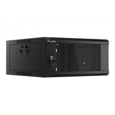 Lanberg Rack cabinet 19" wall-mounted 4U 600 fast assembly (flat pack), black | Lanberg