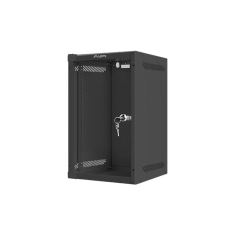 Lanberg Rack cabinet 10" wall-mount 9U/280x310 (flat pack) with glass door, black | Lanberg