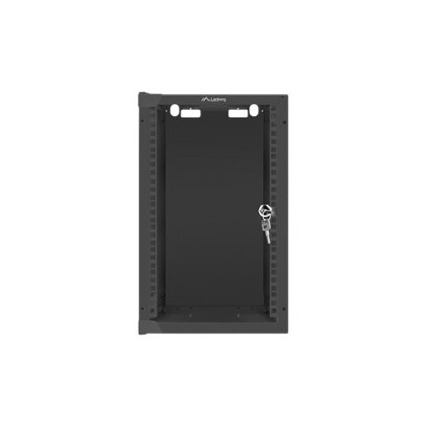 Lanberg Rack cabinet 10" wall-mount 9U/280x310 (flat pack) with glass door, black | Lanberg