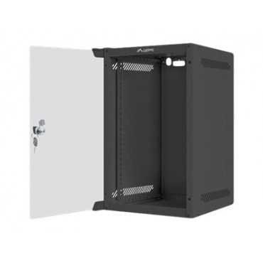 Lanberg Rack cabinet 10" wall-mount 9U/280x310 (flat pack) with glass door, black | Lanberg