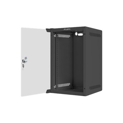 Lanberg Rack cabinet 10" wall-mount 9U/280x310 (flat pack) with glass door, black | Lanberg